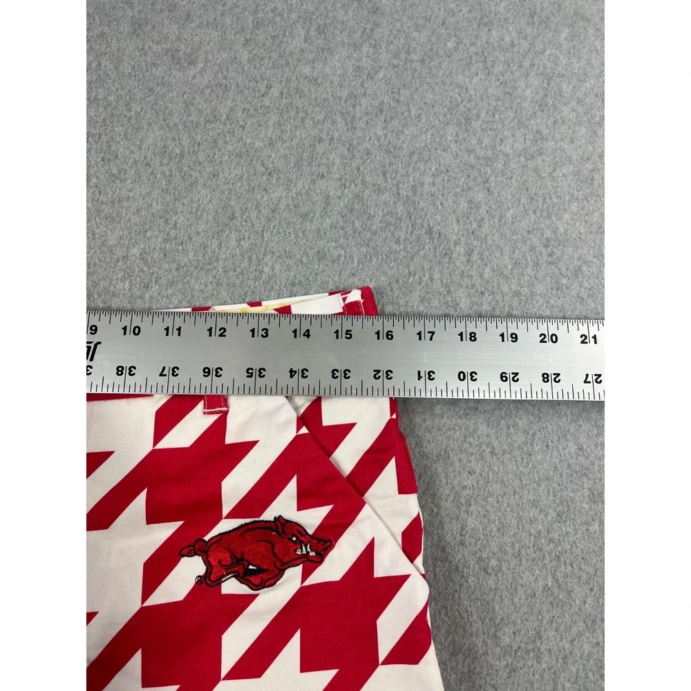 University Of Arkansas Loudmouth Golf Shorts Mens 30 Red Houndstooth Razorback
